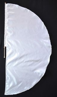 Large   White Poly Silky   Angels Wing Flag w Pole   Christian