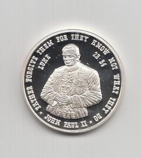 Jesus and Pope John Paul II one ounce silver round
