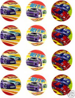 HOT WHEELS Edible CUPCAKE Image Icing Toppers Birthday