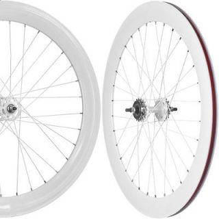 Single Speed Road Bike Track Wheel Wheelset 60mm Deep V Sealed White