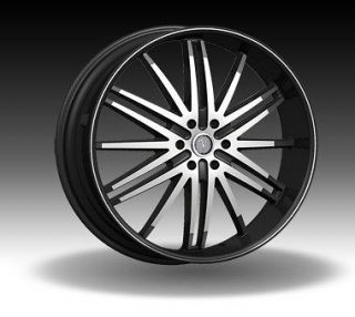 24 inch Velocity VW725 Chrome Wheels Rims 5x115 +13