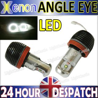 BMW ANGEL EYES LED LIGHT 20W CREE H8 BULBS DIRECT REPLACEMENT NO