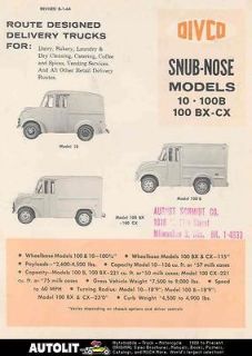1964 Divco 10 & 100 Snub Nose Milk Truck Brochure wd8744 PYJY5E