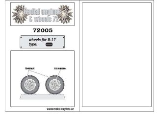 Radial Engines & Wheels 72005 1/72 Resin B 17 Wheels