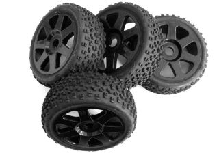 HPI Vorza Pre glued Proto Tires Wheels 103677 17mm Black V7 Buggy 1 8
