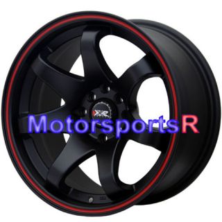 Black Red Stripe Concave Rims Wheels 84 85 Toyota Celica GT GTS