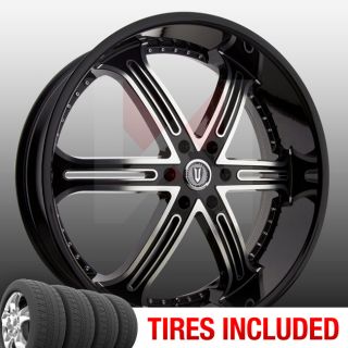 of 4 New 22 Versante 226 5x114 3 38 Wheels Tires Rims Black
