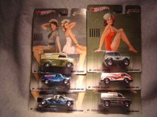 Hot Wheels Nostagia Nose Art Pin Up Set of 6 Brand New Ship WW Dairy
