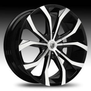 Lexani Lust 24 Wheels Tires Black Chrome Chevy Tahoe Saburban