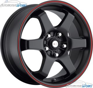 172 F01 5x110 5x115 42mm Gloss Black Red Wheels Rims inch 16