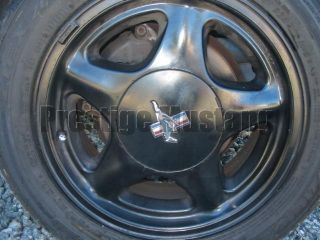 Mustang Pony Wheels Painted Black Set of Rims with Centercaps