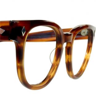 Bryan Vintage Eyeglass Sunglass Frame 48 22 Demi Amber Horn Rim