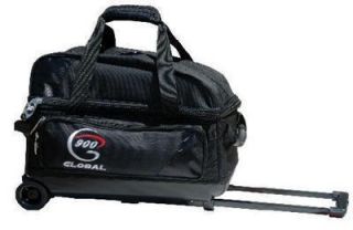 900GLOBAL 2 Ball Bowling Bag with Wheels Black