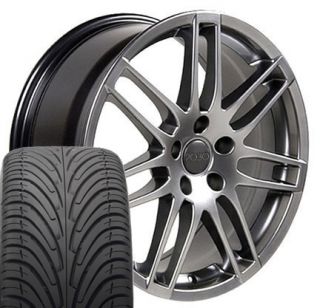 18 Fits Audi RS4 Wheels Rims Tires Hyper Silver 18x8