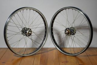 Old School BMX Wheels Araya 20 x 1 75 Rims Sunshine High Flange Hubs
