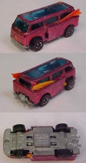 Hot Wheels Redline PINK VW Beach Bomb With 2 Surfboards 1969 71 USED
