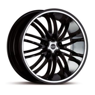 20 x10 Ruff Racing R941 Black w Chrome Wheels Rims