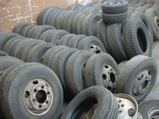 Lot of 90+ Truck Vehicle Used Wheels Tires & Rims International Hino