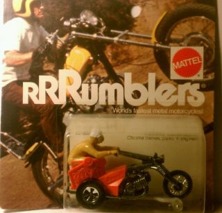 Hot Wheels Rrrumblers Choppin Chariot Orange Mint in BP Yellow Rider