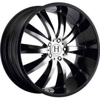 20 inch Staggered Helo HE851 Black Wheels Rim 5x115 15