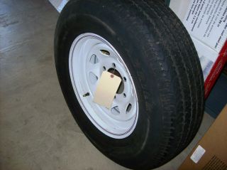 Ply Radial Trailer Tire Assembly — ST225 75R15 Custom White Spoke