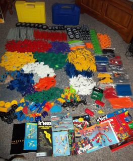 Huge Lot 20 lbs KNEX Motors Wheels Track Legos Cases Manuals Pieces