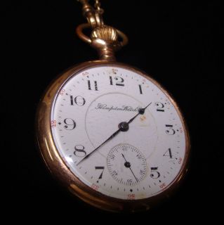 Pendant Pocket Watch 1911 Dueber Gold Filled Rim 17 Jewels 14S