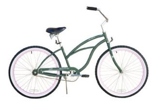 Bicycle Bike Lady Firmstrong Urban Army Green w Pink Rims