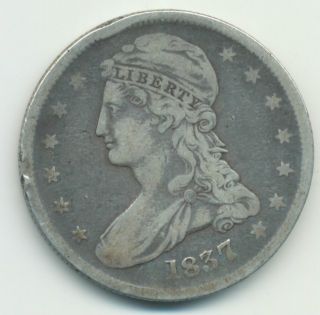 1837 Capped Bust Silver Half Dollar Nice Circulated Silver Half Dollar