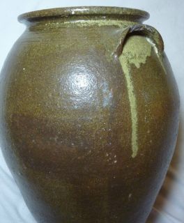 Antique Southern Pottery Alkaline Glaze Catawba Storage Jar