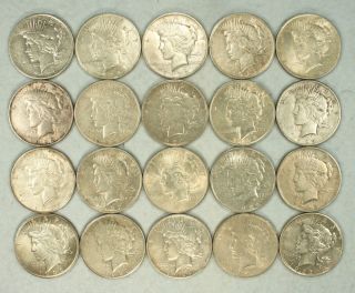 20 Peace Silver Dollars Culls Lot 231 Some Nice Grades Here One Roll