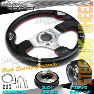 3pc Combo Quick Release Hub 320mm T200 Racing JDM Steering Wheel Civic