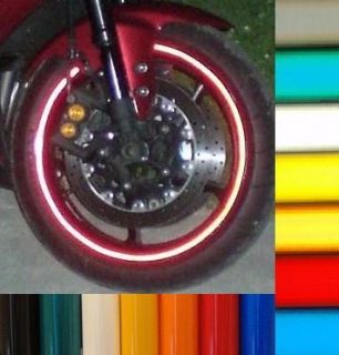 Red Reflective Motorcycle Rim Stripe Wheel Decal Tape
