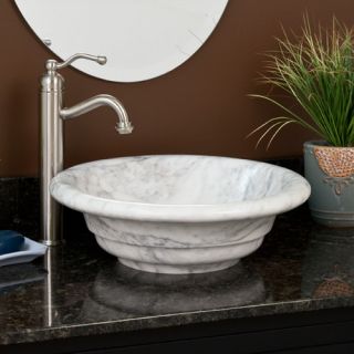 Marble Curved Rim Vessel Sink Carrara Marble