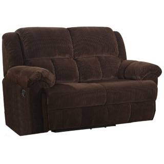 . Chocolate brown corduroy upholstery. 63 wide. 40 high. 39 deep