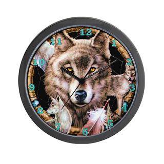 Wolf Dreamcatcher Clock  Buy Wolf Dreamcatcher Clocks
