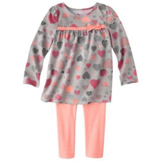 Circo Infant Toddler Girls 2 Piece Top and Legging Set   Grey/Orange 3T
