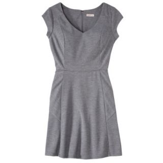 Merona Womens Textured Cap Sleeve Fit and Flare Dress   Heather Gray   M