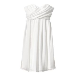 TEVOLIO Womens Satin Strapless Dress   Off White   10