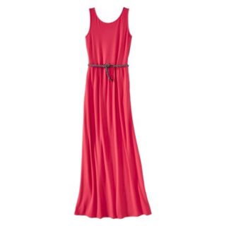 Merona Womens Maxi Dress w/Belt   Blazing Coral   XL