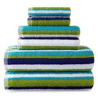 JCP Home Collection JCPenney Home Striped Bath Towels, GreenBlue