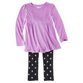 Circo Infant Toddler Girls 2 Piece Top and Legging Set   Purple 24 M