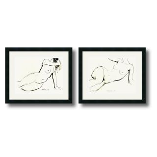 J and S Framing LLC Nude Framed Wall Art   Set of 2   22W x 18H inch Multicolor