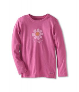 Life is good Kids Toddler Crusher L/S Elemental Daisy Girls T Shirt (Pink)
