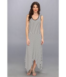 Calvin Klein Stripe Handkerchief Dress Womens Dress (White)