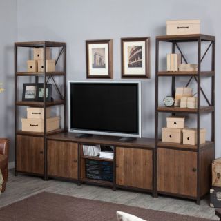  Belham Living Townsend Rustic Wood and Iron TV Stand and Media Towers