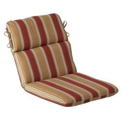 Pillow Perfect Outdoor Red/ Gold Striped Round Chair Cushion (Red/Gold StripedMaterials: 100 percent polyesterFill: Polyester fiber fillClosure: Sewn seam Weather resistantUV protectionCare instructions: Spot clean onlyWeight: 3 Pounds Dimensions: 40.5 in