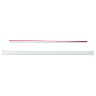 Boardwalk Jumbo Straws, 10 1/4in, Plastic, White/red Stripes