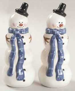 Hilltop Snowman Figurine Salt and Pepper Set, Fine China Dinnerware   Janet W Fr