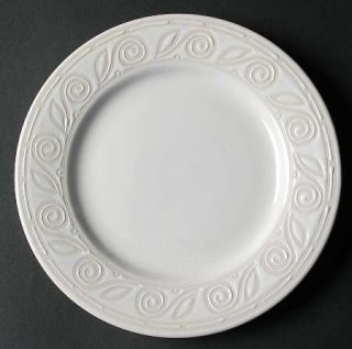 Gibson Designs Amaretto White Salad Plate, Fine China Dinnerware   White Embosse